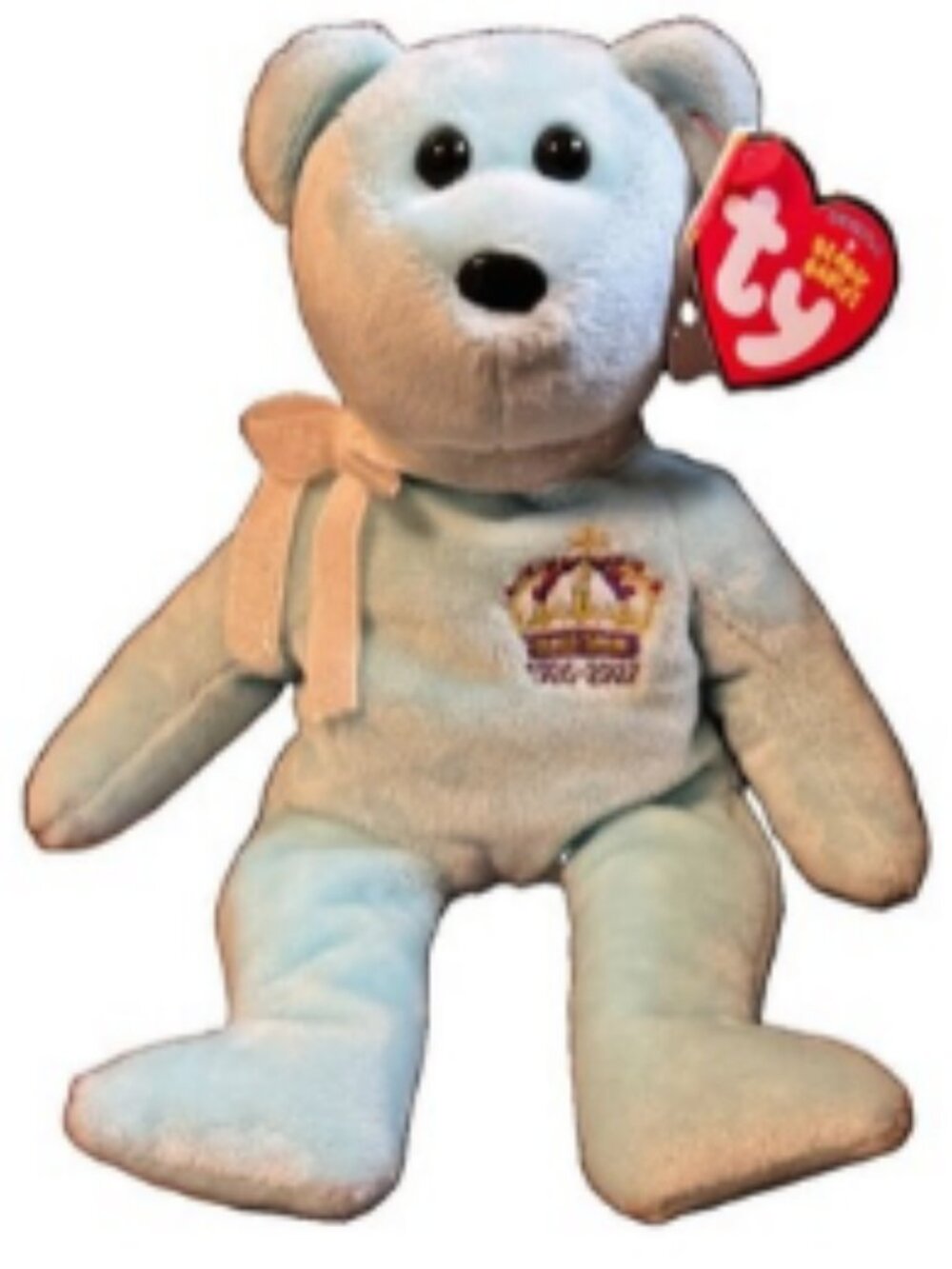 NWT TY Beanie Baby Queen Elizabeth II 1926-2022 - 8.5" Light Blue Bear